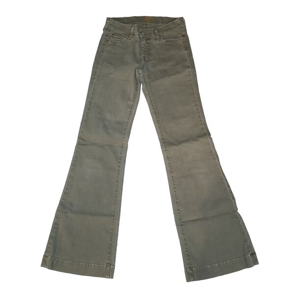7 for All Mankind SFAM  Vintage Y2K Drab Green Denim Dojo Jeans  26 - Picture 1 of 12